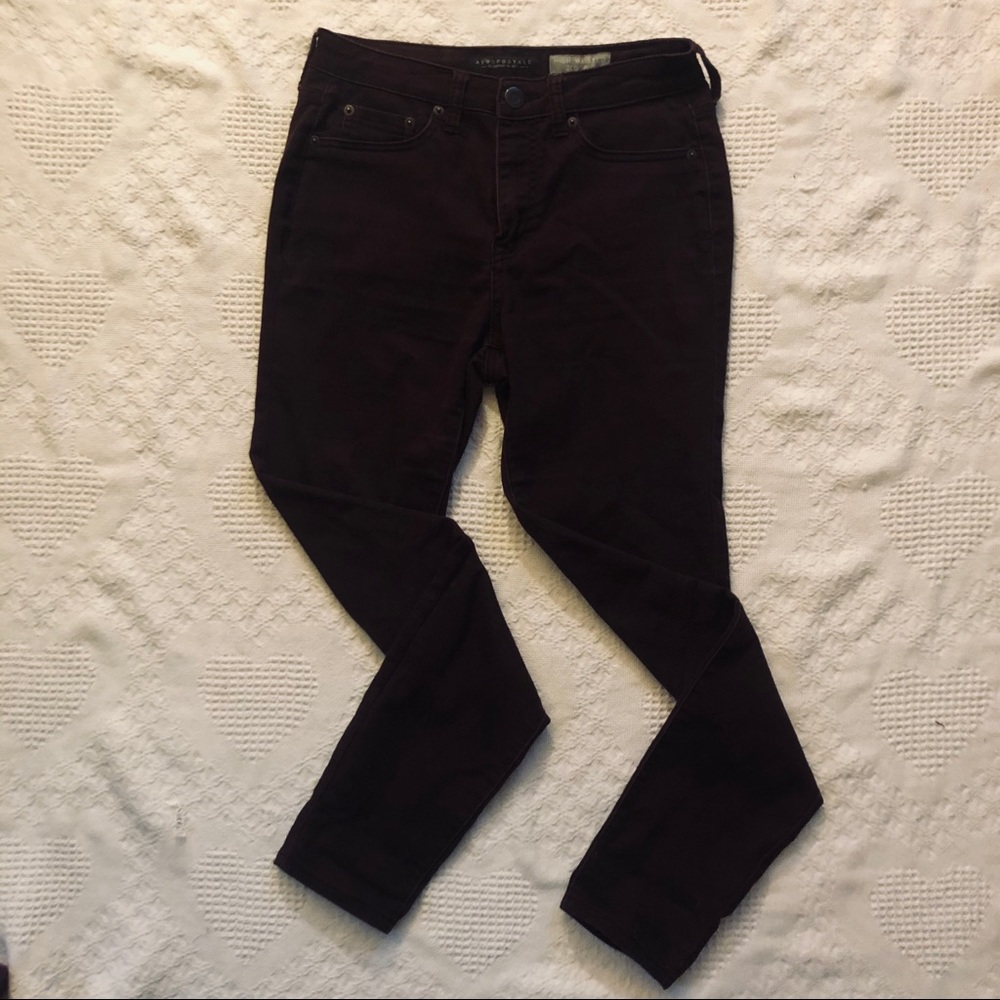 Dark Purple American Eagle High Waisted Skinnies